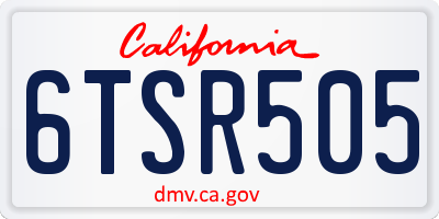 CA license plate 6TSR505