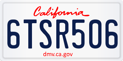 CA license plate 6TSR506
