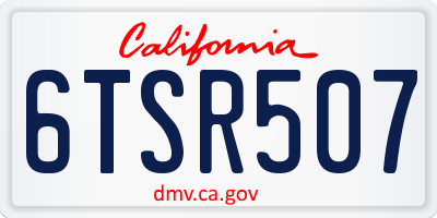 CA license plate 6TSR507