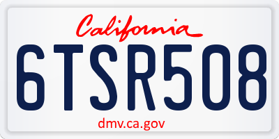 CA license plate 6TSR508