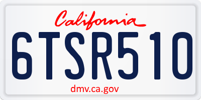 CA license plate 6TSR510
