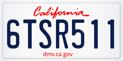 CA license plate 6TSR511