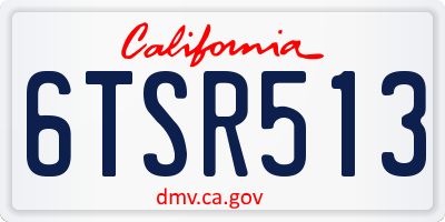 CA license plate 6TSR513