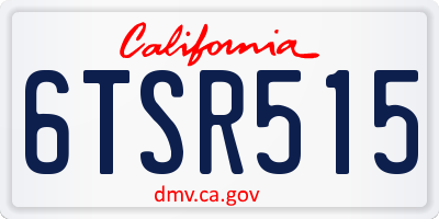 CA license plate 6TSR515