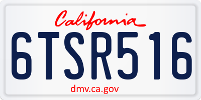 CA license plate 6TSR516