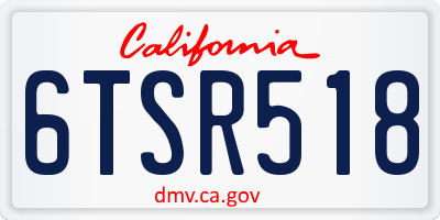 CA license plate 6TSR518