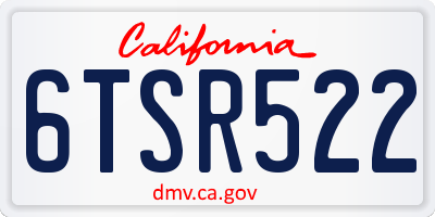 CA license plate 6TSR522