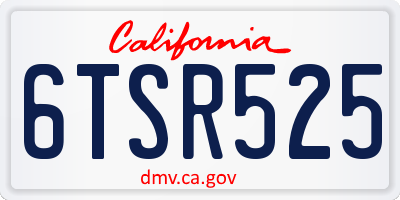 CA license plate 6TSR525