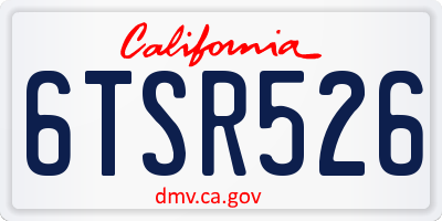 CA license plate 6TSR526