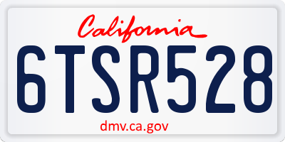 CA license plate 6TSR528