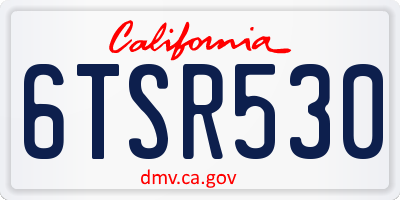 CA license plate 6TSR530