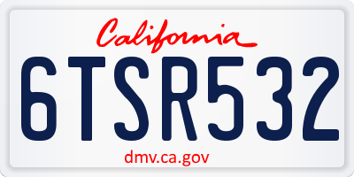 CA license plate 6TSR532