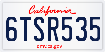 CA license plate 6TSR535