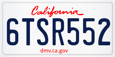 CA license plate 6TSR552
