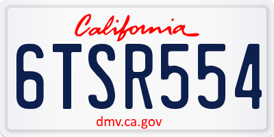 CA license plate 6TSR554