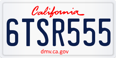 CA license plate 6TSR555