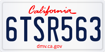 CA license plate 6TSR563