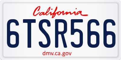 CA license plate 6TSR566