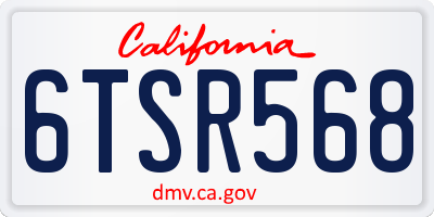CA license plate 6TSR568