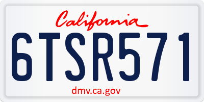CA license plate 6TSR571