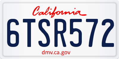 CA license plate 6TSR572