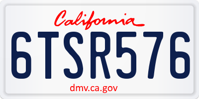 CA license plate 6TSR576
