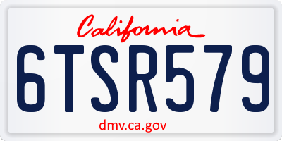 CA license plate 6TSR579