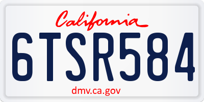 CA license plate 6TSR584