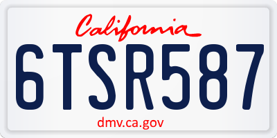 CA license plate 6TSR587