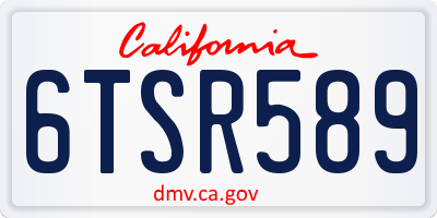 CA license plate 6TSR589