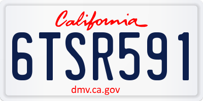 CA license plate 6TSR591