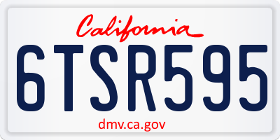 CA license plate 6TSR595