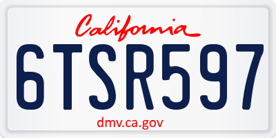 CA license plate 6TSR597