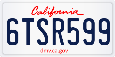 CA license plate 6TSR599