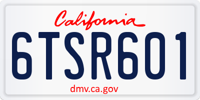 CA license plate 6TSR601