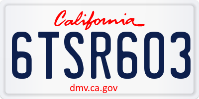CA license plate 6TSR603
