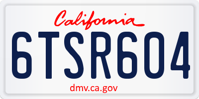 CA license plate 6TSR604