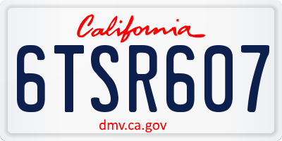 CA license plate 6TSR607