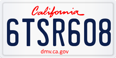 CA license plate 6TSR608
