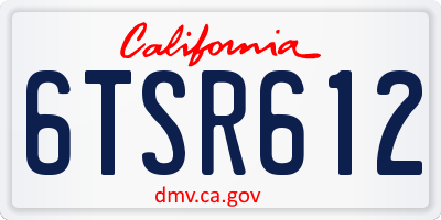 CA license plate 6TSR612