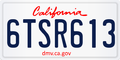 CA license plate 6TSR613