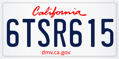 CA license plate 6TSR615