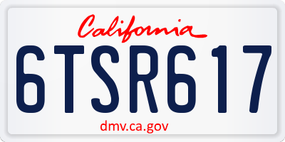 CA license plate 6TSR617