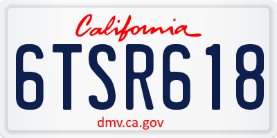 CA license plate 6TSR618