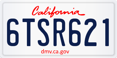 CA license plate 6TSR621