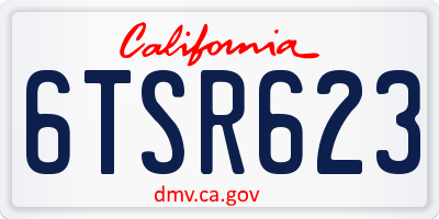 CA license plate 6TSR623