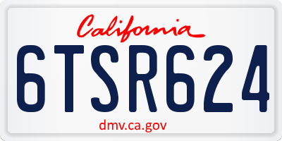 CA license plate 6TSR624