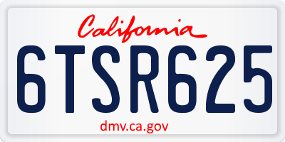 CA license plate 6TSR625