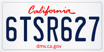 CA license plate 6TSR627