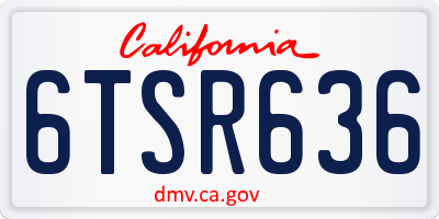 CA license plate 6TSR636